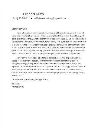Cover letter